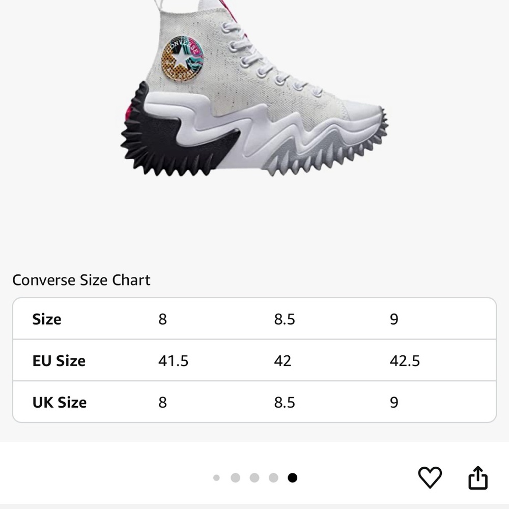 Converse White and Pink High-Top Sneakers with Bold Design - Picture 4 of 6